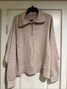 Neutral Half-Zip Pullover Sweater